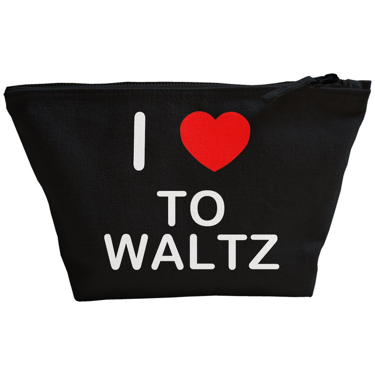 I Love To Waltz - Black Make Up Bag