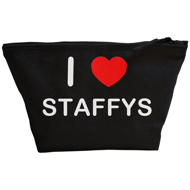 I Love Staffys - Black Make Up Bag