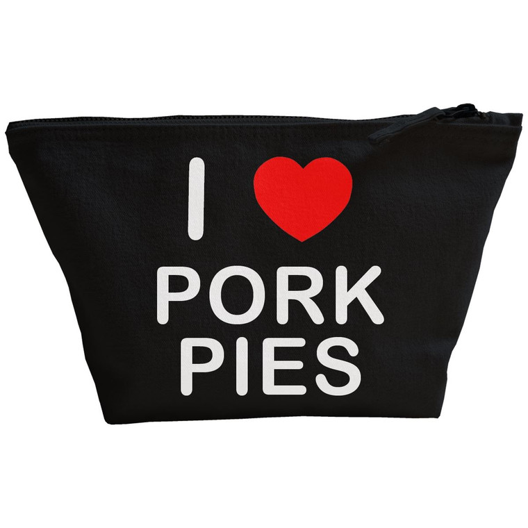 I Love Pork Pies - Black Make Up Bag
