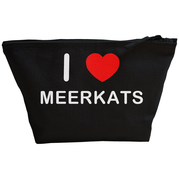I Love Meerkats - Black Make Up Bag