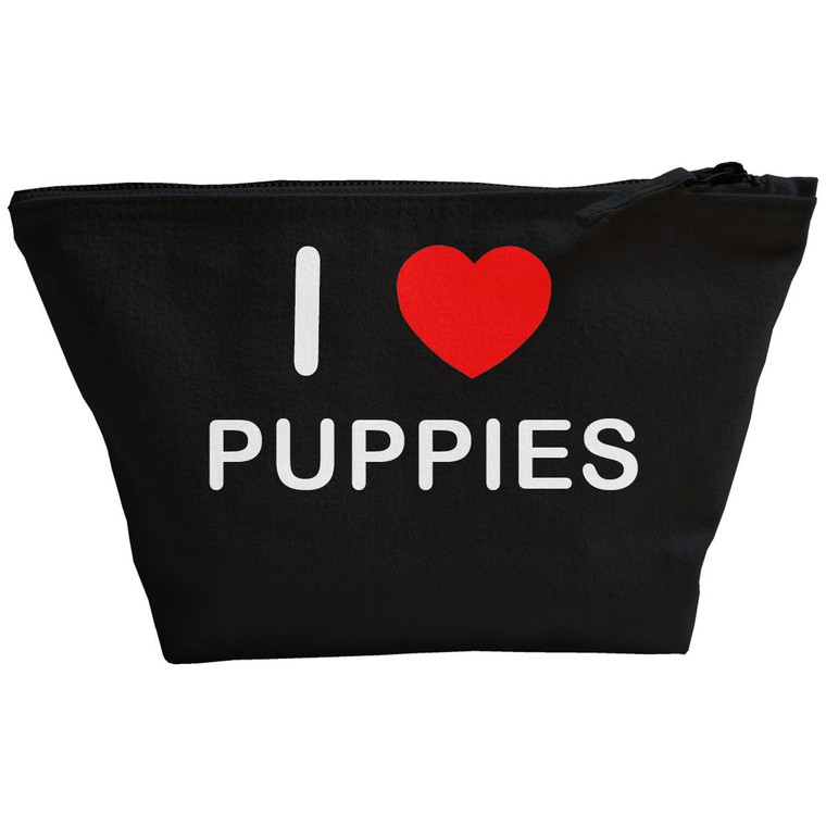 I Love Puppies - Black Make Up Bag