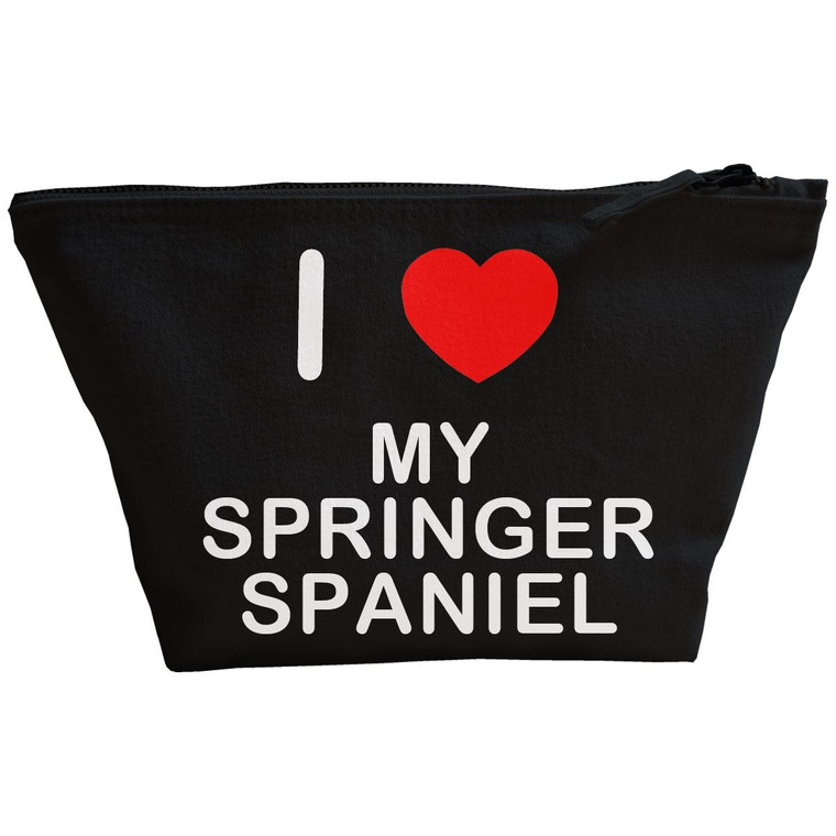 I Love My Springer Spaniel - Black Make Up Bag
