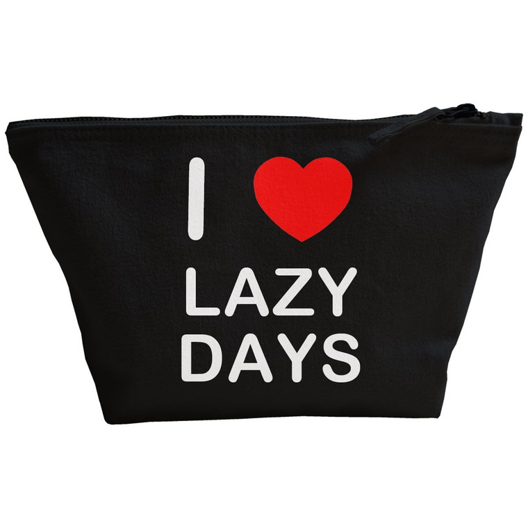 I Love Lazy Days - Black Make Up Bag