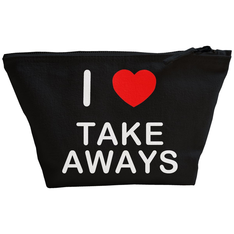 I Love Take Aways - Black Make Up Bag