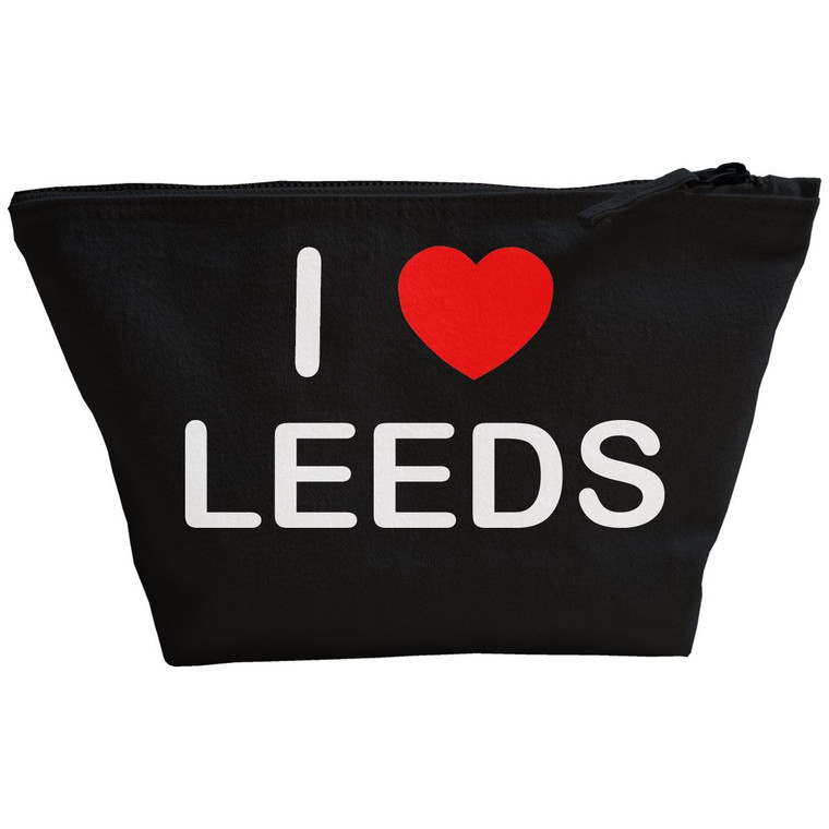 I Love Leeds - Black Make Up Bag