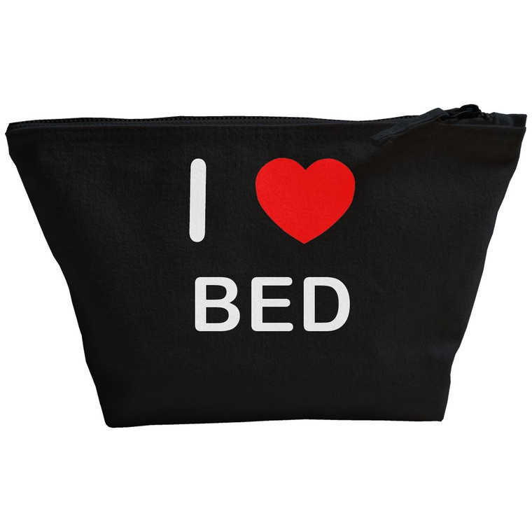 I Love Bed - Black Make Up Bag