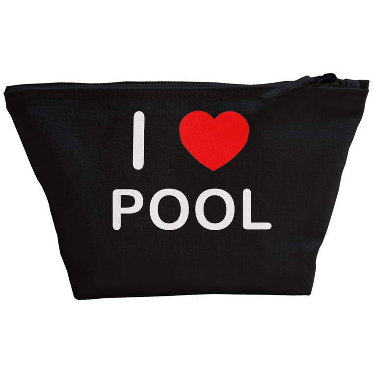 I Love Pool - Black Make Up Bag