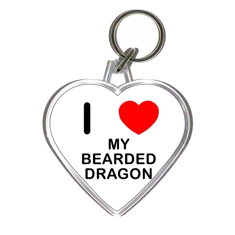 I Love My Bearded Dragon - Heart Shaped Key Ring