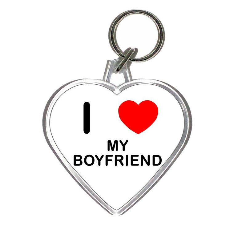 I Love My Boyfriend - Heart Shaped Key Ring