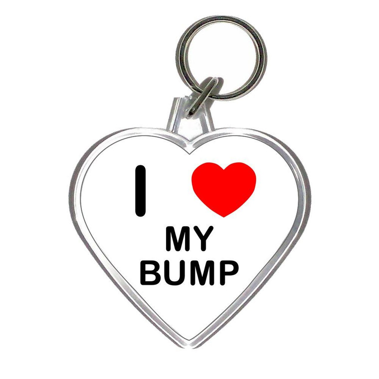 I Love My Bump - Heart Shaped Key Ring
