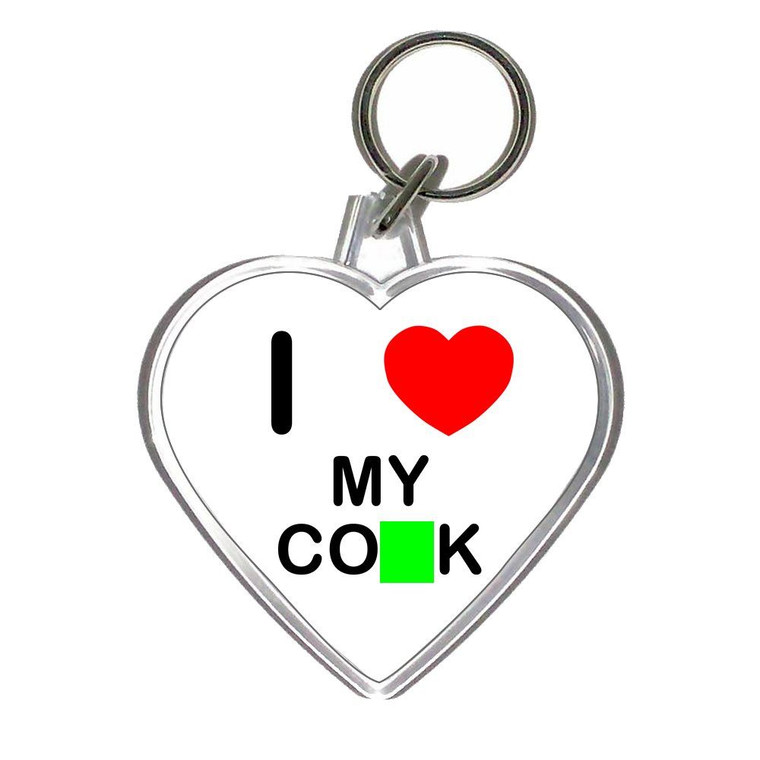 I Love My Cock - Heart Shaped Key Ring