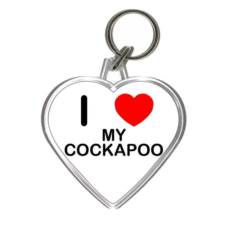I Love My Cockapoo - Heart Shaped Key Ring