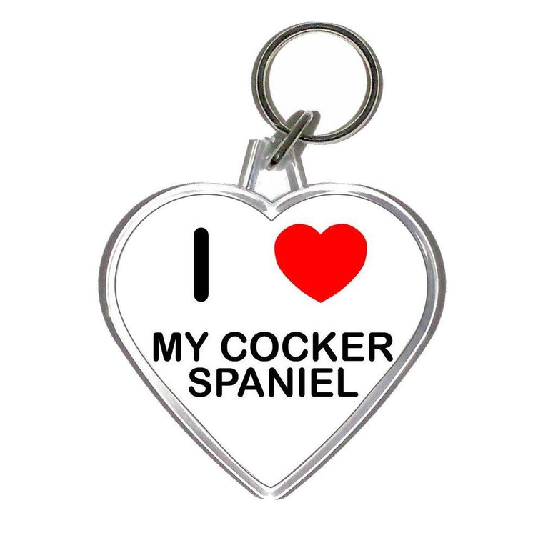 I Love My Cocker Spaniel - Heart Shaped Key Ring