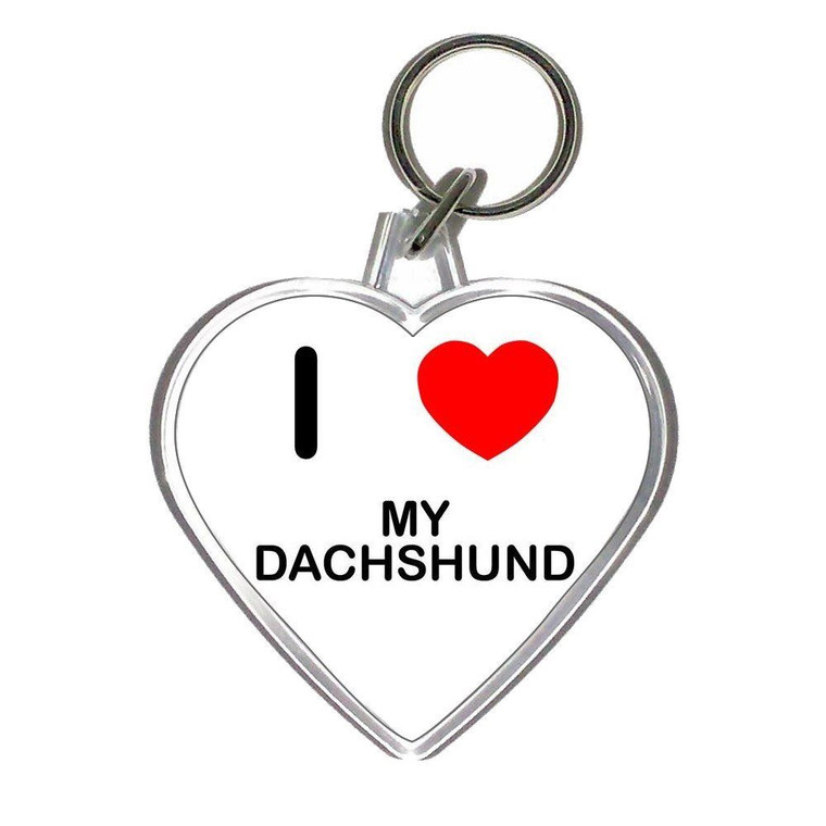 I Love My Dachshund - Heart Shaped Key Ring