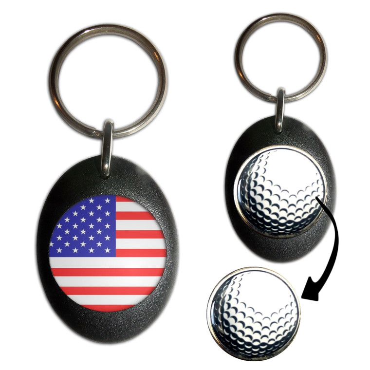 USA Flag - Golf Ball Marker Key Ring