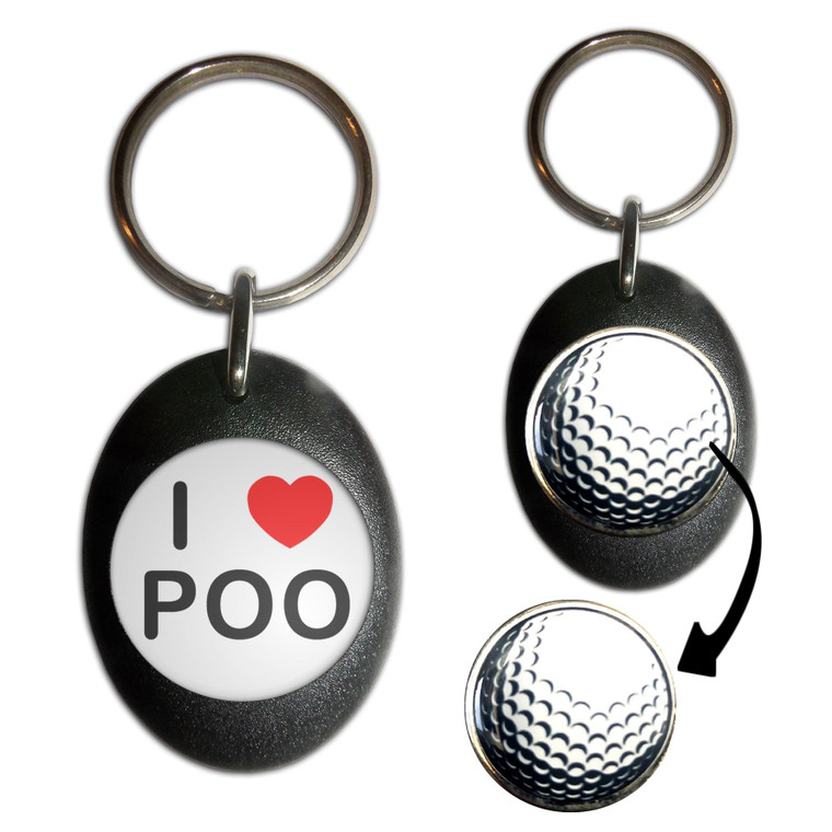 I love Poo - Golf Ball Marker Key Ring
