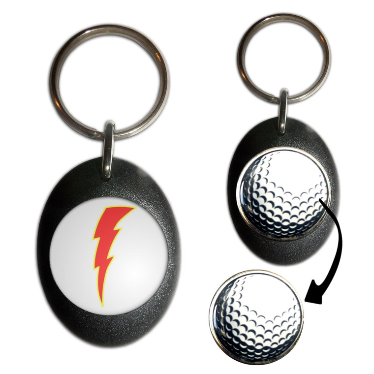 Lightning Bolt Red - Golf Ball Marker Key Ring