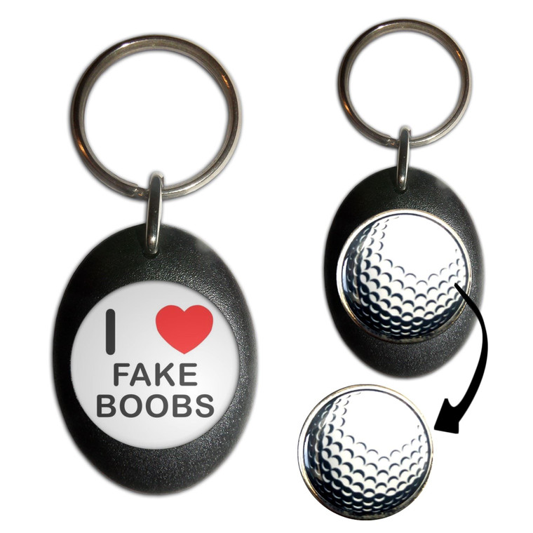I Love Fake Boobs - Golf Ball Marker Key Ring