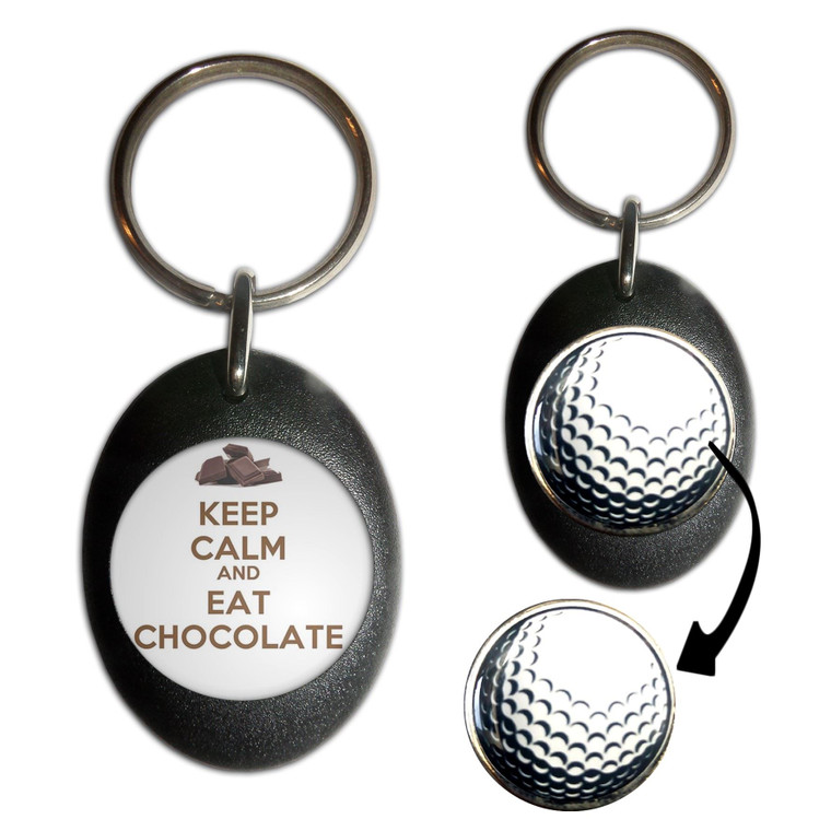 Keep Calm and Eat Chocolate - Golf Ball Marker Key Ring