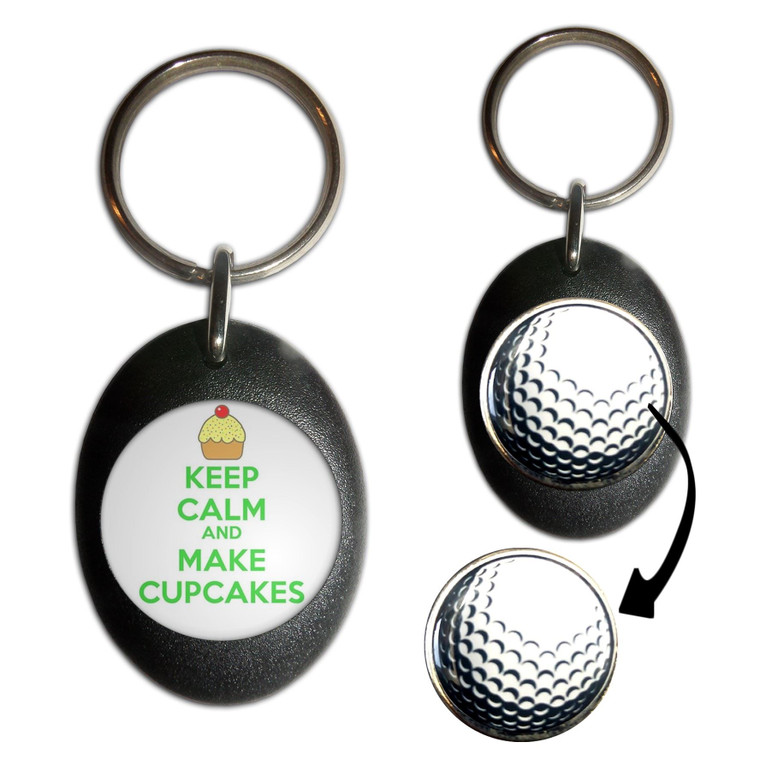 Keep Calm and Make Cupcakes - Golf Ball Marker Key Ring