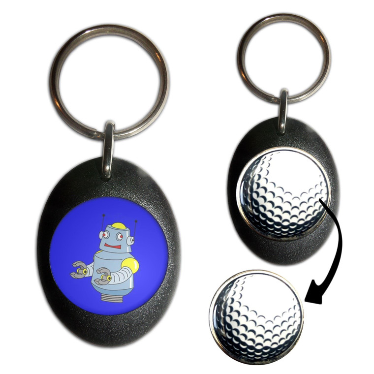 Blue Boy Robot - Golf Ball Marker Key Ring