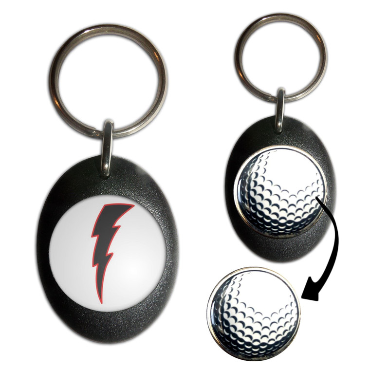 Lightning Bolt Black - Golf Ball Marker Key Ring