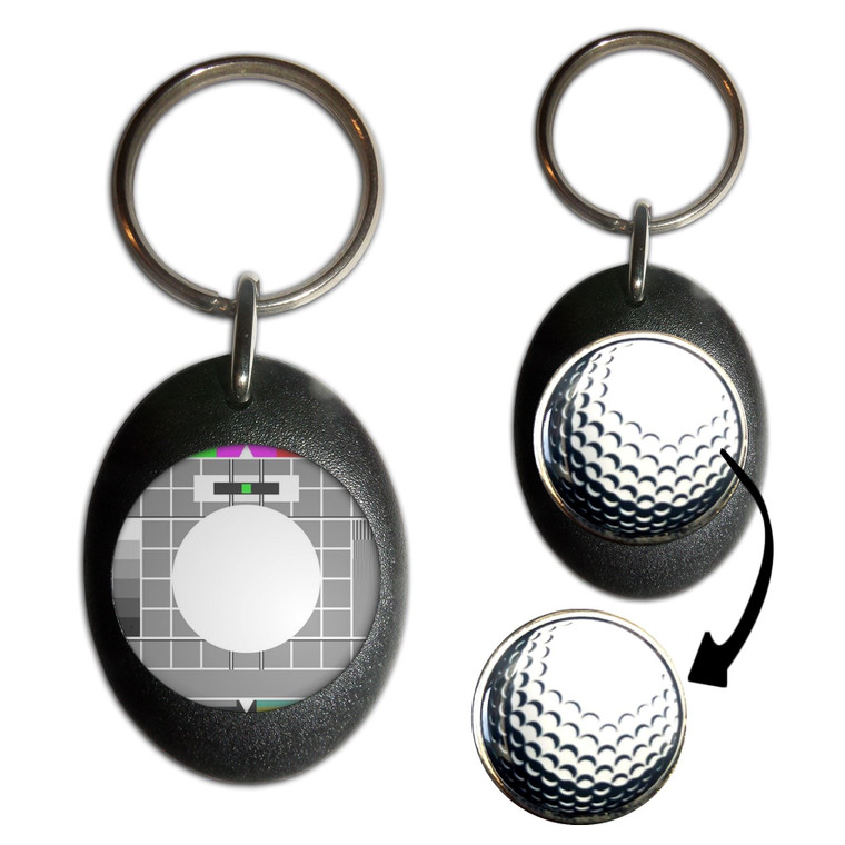 TV Test Card - Golf Ball Marker Key Ring
