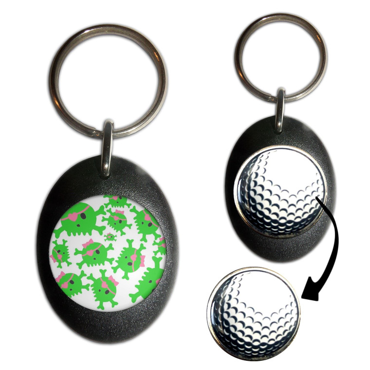 Skull Bow Pattern 2 - Golf Ball Marker Key Ring