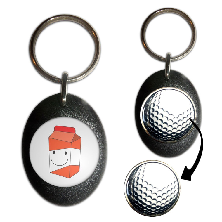 Orange Juice Carton - Golf Ball Marker Key Ring