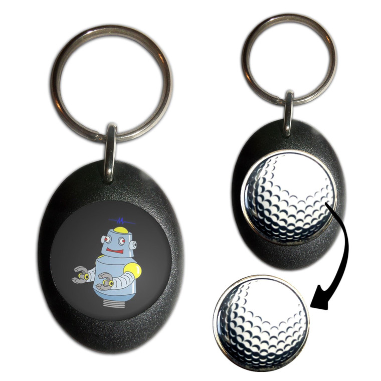 Black Boy Robot - Golf Ball Marker Key Ring