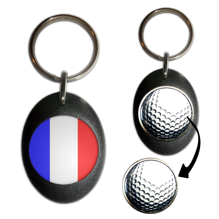 France Flag - Golf Ball Marker Key Ring