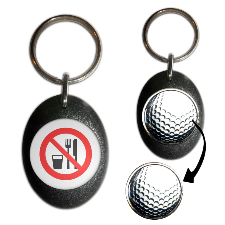 No Food or Drink - Golf Ball Marker Key Ring