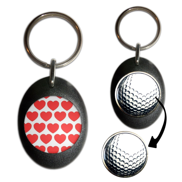 Heart Pattern - Golf Ball Marker Key Ring