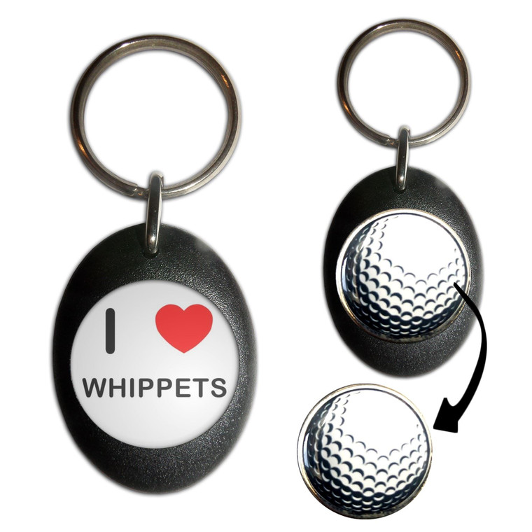 I Love Whippets - Golf Ball Marker Key Ring