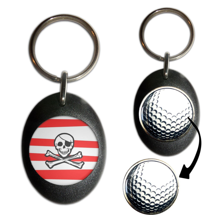 Jolly Roger Stripey - Golf Ball Marker Key Ring