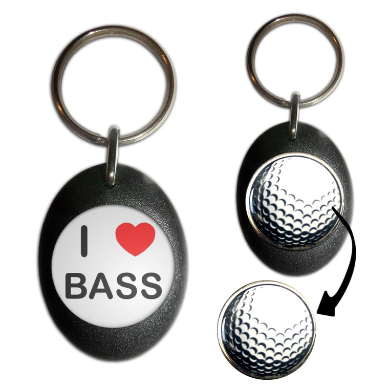 I Love Bass - Golf Ball Marker Key Ring