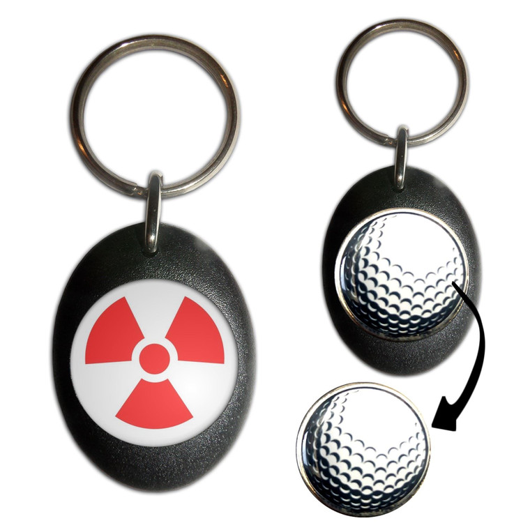 Red Nuclear Symbol - Golf Ball Marker Key Ring