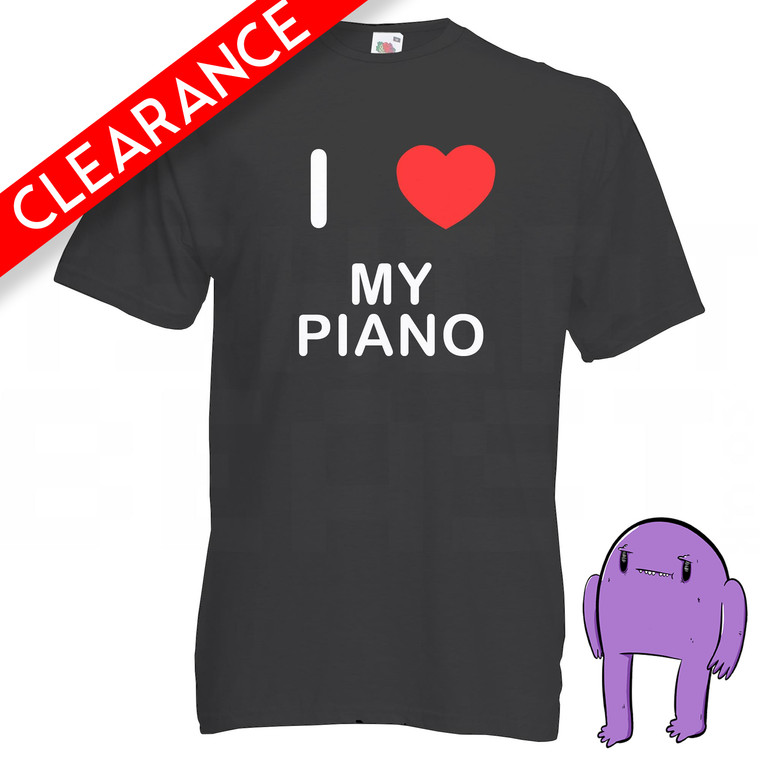 I Love My Piano - Small Black T Shirt (Clearance)