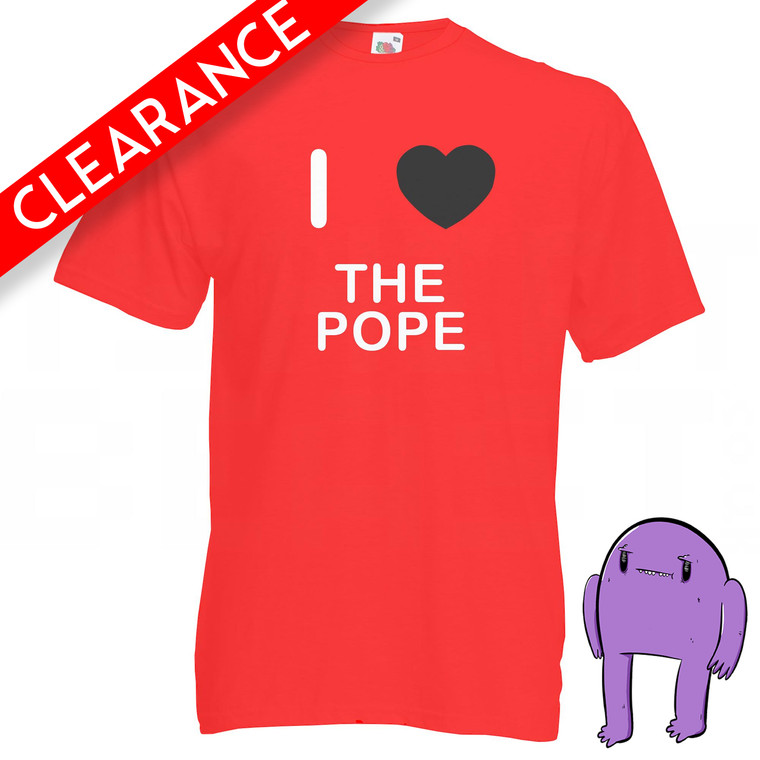 I Love The Pope - Small Red T Shirt  (Clearance)