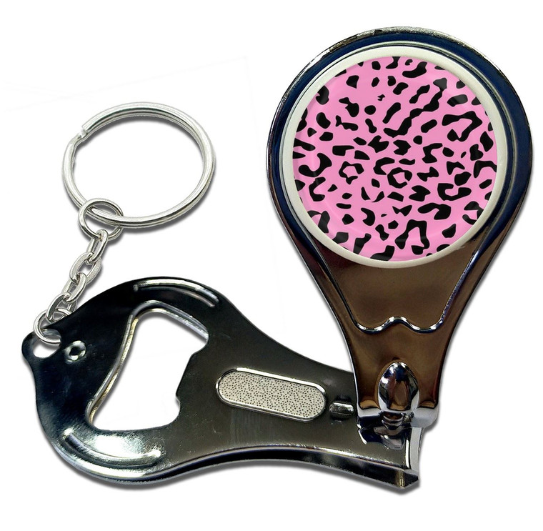 Pink Leopard Print - Nail Clipper Bottle Opener