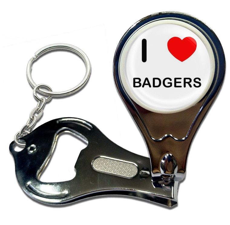 I Love Badgers - Nail Clipper Bottle Opener