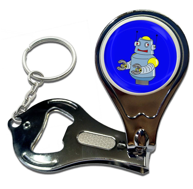 Blue Boy Robot - Nail Clipper Bottle Opener