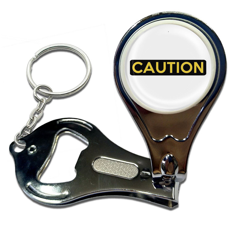Caution - Nail Clipper Bottle Opener