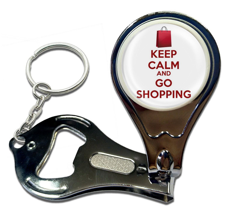 Keep Calm and Go Shopping - Nail Clipper Bottle Opener