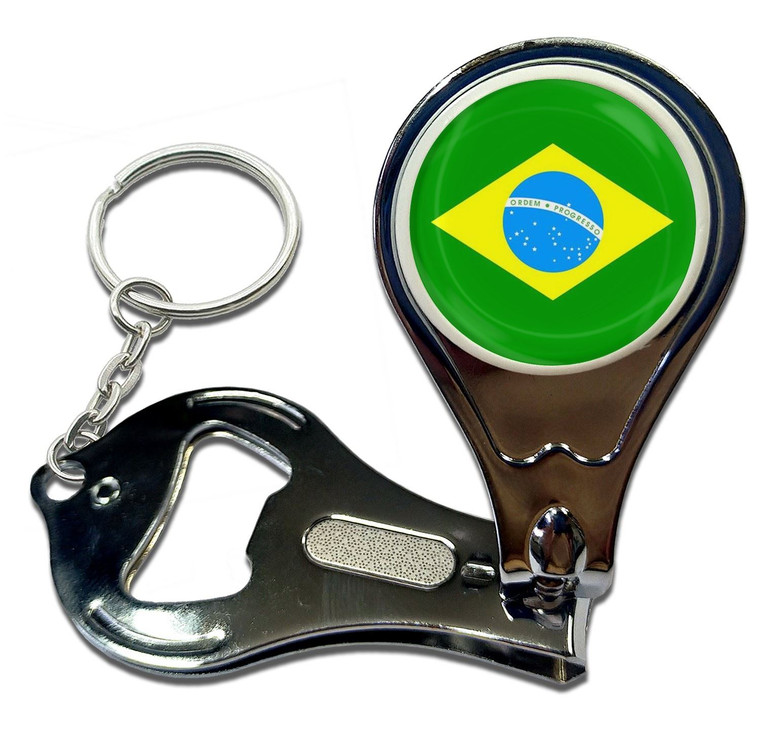 Brazil Flag - Nail Clipper Bottle Opener