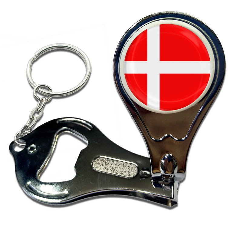 Denmark Flag - Nail Clipper Bottle Opener