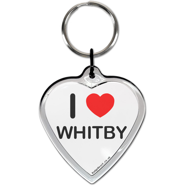 I Love Whitby Small Heart Shaped Key Ring