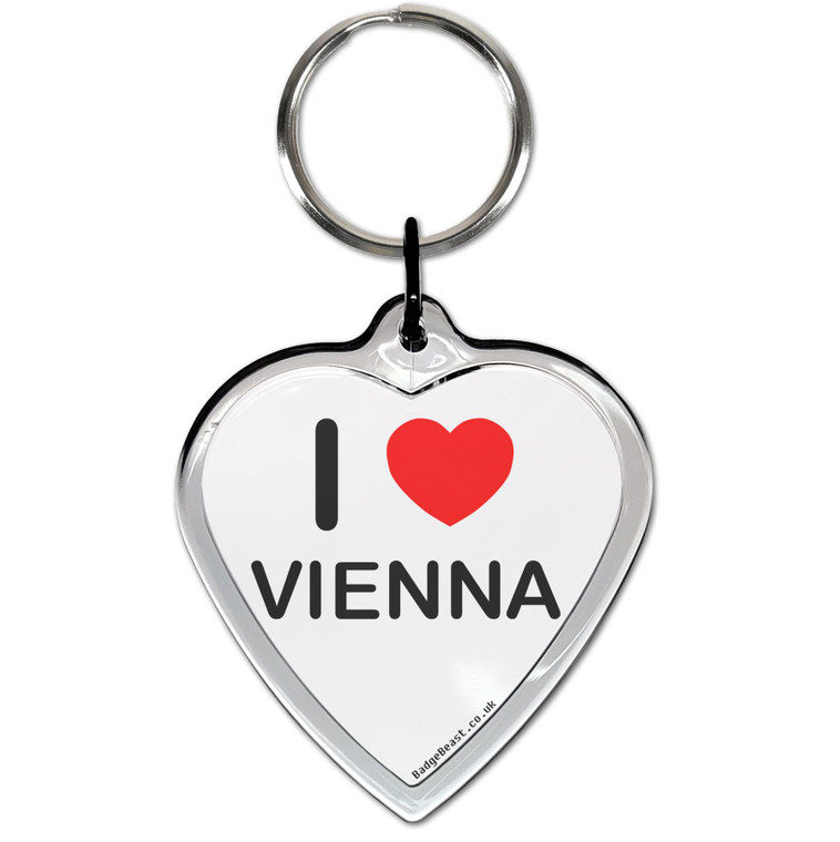 I Love Vienna Small Heart Shaped Key Ring
