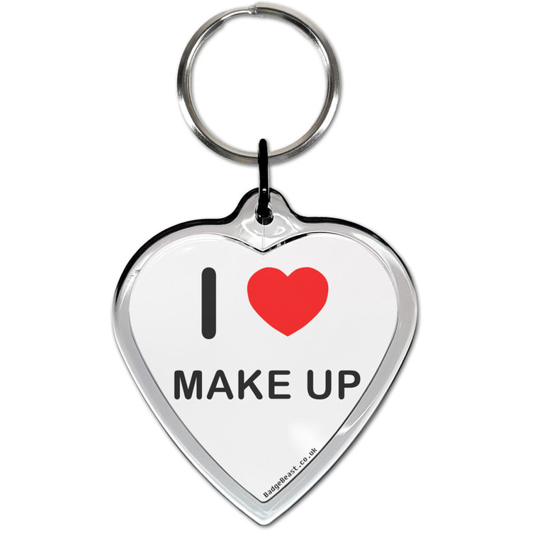 I love Make Up Small Heart Shaped Key Ring