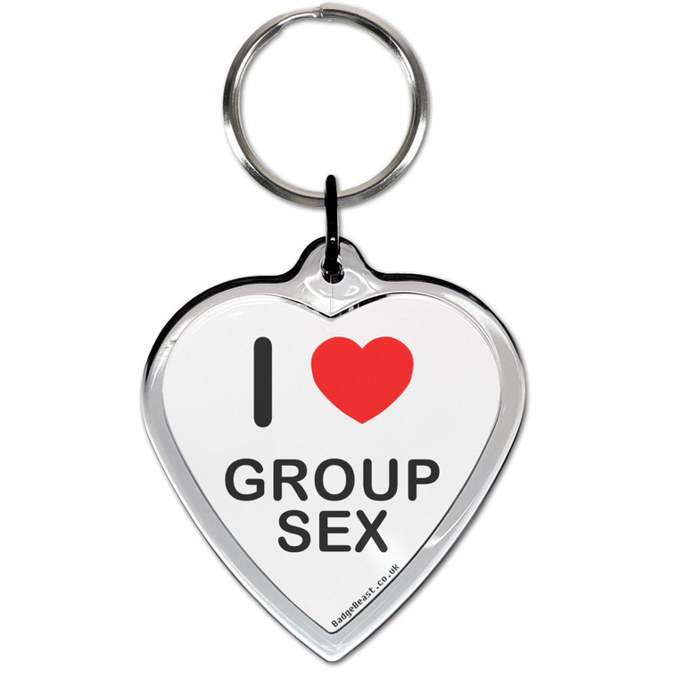 I Love Group Sex Small Heart Shaped Key Ring